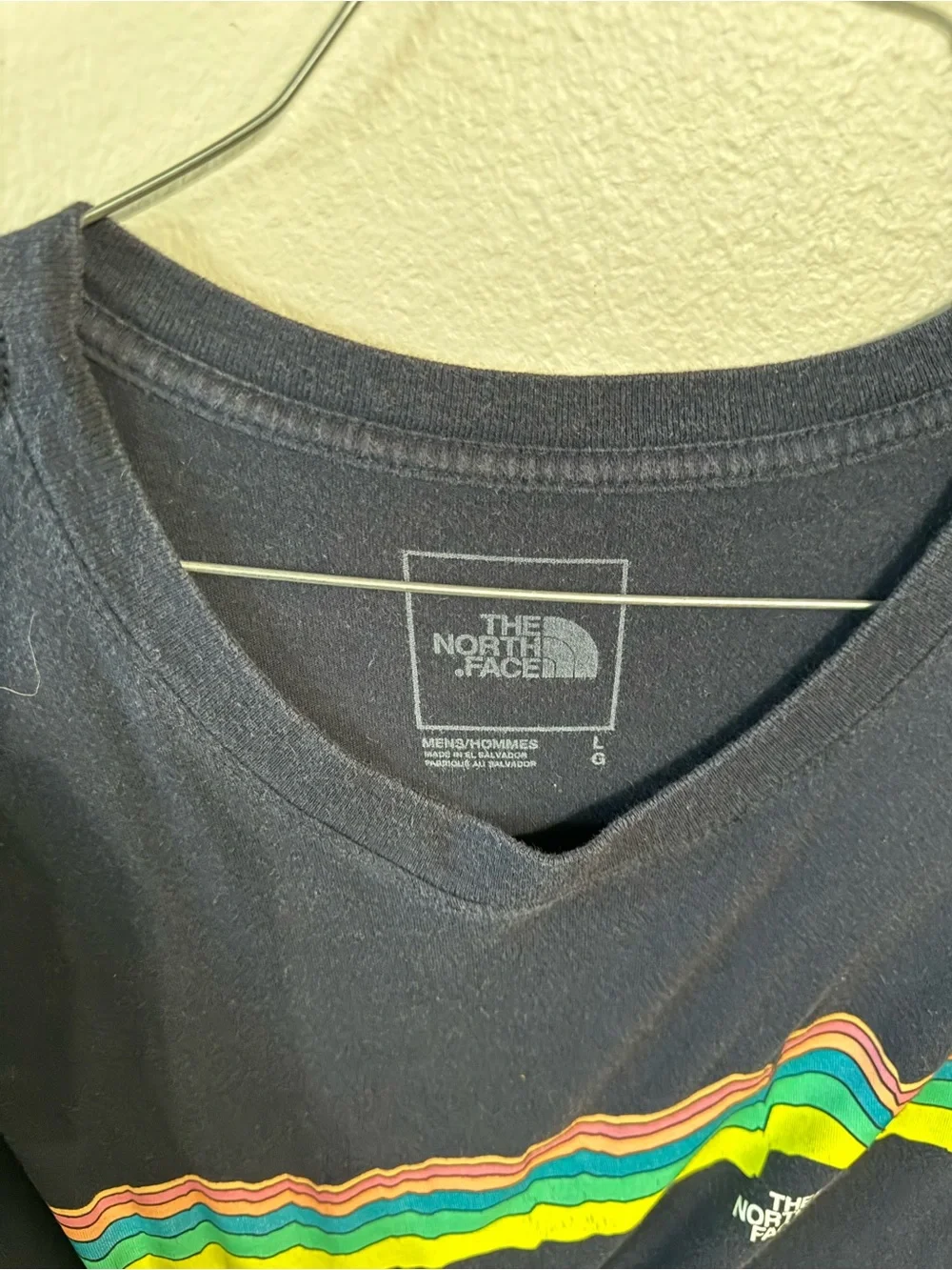 The North Face Mens Navy Tee with Mountains